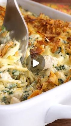 Plain Chicken® on Instagram: "Monterey Chicken Spaghetti Casserole – my whole family went crazy over this easy chicken casserole!! Even our super picky eaters! ⁠
⁠
Chicken, spaghetti, sour cream, cream of chicken, spinach, Monterey Jack Cheese, and french fried onions. Makes a great freezer meal! This is the most requested dinner in our house.⁠
🐔⁠
Click on the blue link in my bio @plainchicken to get the recipe - click the link & then click the photo to go to the recipes on PlainChicken.com⁠"