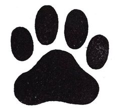 an animal's paw print is shown in black