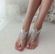 EXPRESS SHIPPING Rhinestone barefoot sandals bridal anklet White Ankle Strap Barefoot Sandals For Parties, Elegant White Barefoot Sandals For Party, Elegant White Adjustable Barefoot Sandals, White Ankle Wrap Anklets For Wedding, White Ankle Strap Anklets For Destination Wedding, White Ankle Strap Anklets For Party, Elegant Beaded Barefoot Sandals For Wedding, Elegant Adjustable Barefoot Sandals For Wedding, White Toe Ring Barefoot Sandals For Wedding