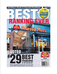 the front cover of best ranking ever magazine, featuring an image of a restaurant