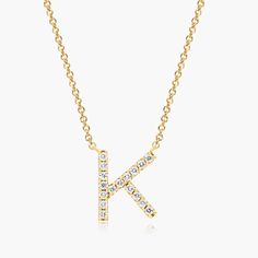 A dazzling lab grown diamond initial necklace is the perfect way to give a personalized gift. Either for yourself or a loved one, this letter necklace can be worn at 16 or 18 inches, allowing you to buy letters to represent all your loved ones! K Initial, Diamond Initial Necklace, Letter Necklace, Lab Created Diamonds, Initial Necklace, Lab Grown, Lab Grown Diamonds, Diamond Necklace, Initials