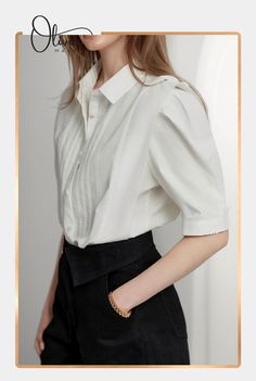 ✨ Sleek, sophisticated, and minimalist, this shirt is a wardrobe staple that exudes timeless elegance. 🌟🌱 Crafted from premium cotton, it's soft, breathable, and comfortable to wear all day long. 💕👚 The classic collar adds a touch of refinement, while the button-up front ensures a polished look. 🌟🛍️#OliviaMark #PremiumWhiteCottonShirt #SleekAndSophisticated #MinimalistTop #WardrobeStaple #CottonFabric #ClassicCollar #ButtonUpFront #CasualOrDressy #ShopNow #StyleAndComfort Minimalist Top, Collared Shirt, Polished Look, Collar Shirts, Wardrobe Staples, White Cotton, Cotton Shirt