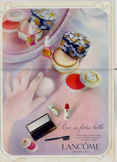 Lancôme beauty ad. // #Vintage #Beauty Perfume Ads, Vintage Cosmetics, Celebrity Makeup Artist