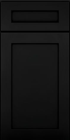 a black cabinet with two doors and one drawer on the bottom, in front of a white background