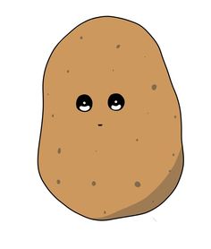 an image of a potato with big eyes