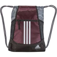 Adidas Alliance Sport Sackpack Maroon - Athletic Sport Bags at Academy Sports Adidas Wallpapers, Nike Socks, Book Bags, Unisex Backpack, Academy Sports, Gym Outfits, Dark Burgundy, Backpack Brands