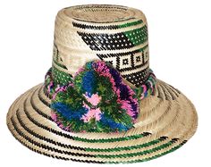 Colette Handmade Wayuu Hat - a perfect gift for her Handwoven Artisan Panama Hat With Flat Brim, Handwoven Multicolor Straw Hat, Artisan Straw Hat With Curved Brim From Palm Leaf, Multicolor Handwoven Straw Hat, Artisan Straw Hat With Curved Brim, Artisan Palm Leaf Straw Hat With Curved Brim, Handwoven Brimmed Panama Hat From Palm Leaf, Handwoven Brimmed Panama Hat Of Palm Leaf, Handwoven Brimmed Panama Hat Made Of Palm Leaf