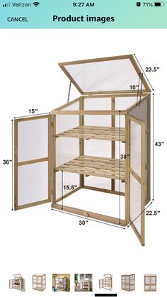 an image of a wooden cabinet with glass doors on the top and bottom side, measurements for