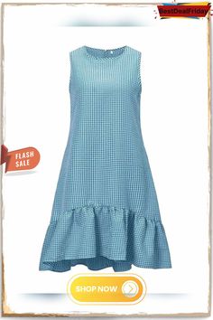 Casual Sleeveless Striped Dress P109931 Cheap Sleeveless Suspender Dress For Beach, Affordable Sleeveless Shirt Dress For Daywear, Cheap Sleeveless Summer Smocked Dress, Beach Dress Casual, Ruffles Dress, Summer Beach Dress, Striped Sleeveless Dress, Ruffles Fashion, Swimwear Dress