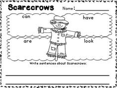 scarecrows worksheet with an image of the scarecrow's name