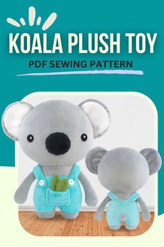 the koala plush toy sewing pattern is shown