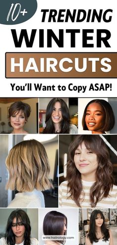 Looking for a fresh style this winter? Check out the 11 trending winter haircuts for 2024 that are taking over salons! From chic blunt bobs to playful bottleneck bangs, these haircuts are perfect for a stylish winter update. Whether you love layered cuts, curtain bangs, or soft shags, there’s a look for every hair type and vibe. Discover your next favorite haircut and transform your look this winter. Read the blog post to explore all the trendy winter haircuts for short, medium and long hair! Textured Haircuts, Bottleneck Bangs, Collarbone Length Hair, Winter Haircuts, Winter Update, Wavy And Curly Hair, Modern Pixie, Hair Color Guide, Haircut For Face Shape