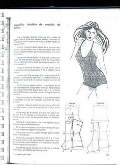 an open book with instructions on how to make a swimsuit for the woman's body