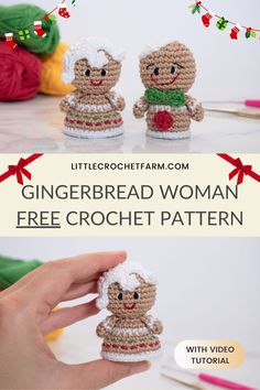 the gingerbread woman crochet pattern is shown