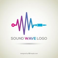 Sound wave logo with flat design Free Vector Clever Logo Design, Create Logo Design, Music Logo Design, Dj Logo, Music Waves, Wave Logo, Brochure Inspiration