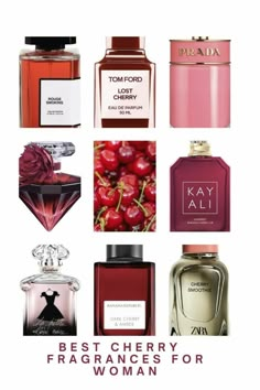 Tom Ford Lost Cherry Zara, Zara Cherry Smoothie, Kayali Lovefest Burning Cherry, Lost Cherry Aesthetic, Cherry Parfum, Lovefest Burning Cherry, Prada Candy Gloss, Aesthetic Fragrance, Chanel Perfumes