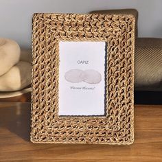 Abaca Rope Weave Picture Frame -  For 4x6 Photo - Mellow Monkey Holiday Toys, Rope Weave, 4x6 Photo, Mirrored Furniture, Animal Books, Baby Games, Candle Gift, Precious Moments, Mirror Decor