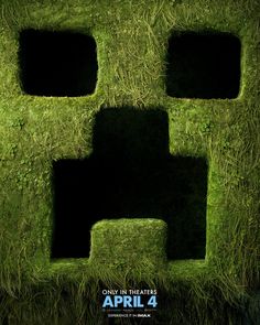 the shape of a house made out of grass with four square holes in each side