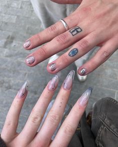 Matching Nails With Boyfriend Aesthetic, Nails For Couples, Couple Nails Designs, Matching Nail Ideas, Couple Nail Art, Relationship Nails, Bf Nails