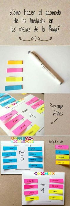 several different types of sticky notes on a table