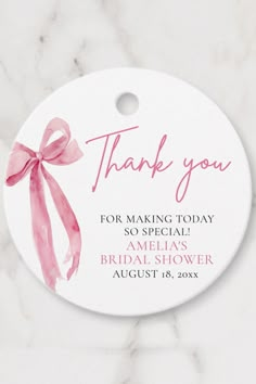 thank you for making today so special with pink watercolors on white marble background