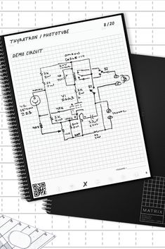 A Rocketbook Fusion notebook with grid-lines features a circuit blueprint. Another matrix notebook lies behind it, along with a plastic measuring tool one might find in a classroom. Panda Planner, Christian High School, Best Hacks, Study Break, History Timeline, Class Notes, Teacher Thank You, Online Tutoring