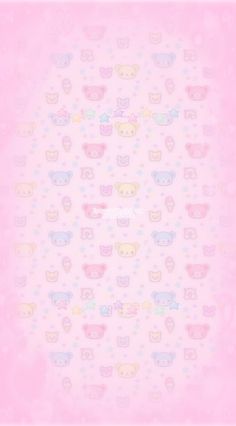 a pink background with small teddy bears on it