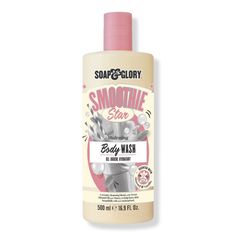 Feel like rubbing shoulders (and knees, and elbows) with the best? This nourishing, ultra-softening Soap & Glory Smoothie Star Body Wash conditions and deeply moisturizes skin. It's the next best thing to waking up to the smell of fresh baking! *Packaging may vary. Best Smelling Body Wash, Soap Glory, Baking Packaging, Shower Stuff, Hygiene Care, Bath And Body Works Perfume, Soap And Glory, Organic Bath Products, Body Shower