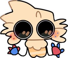 an image of a cartoon character with big eyes and large black glasses on it's face