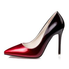 No.66 Town Women's Fashion Stiletto High Heel Pointed-toe Party Pumps - Wine Red - CG12M0G9HF7 - Women's Shoes, Pumps  #Pumps #Women's #Shoes # #Pumps Red Fitted Court Shoes With Round Toe, Fitted Red High Heel Court Shoes, Red Fitted High Heel Court Shoes, Fitted Round Toe Court Shoes For Party, Red Court Shoes For Spring Parties, Round Toe Heels For Valentine's Day Formal, Holiday Closed Toe Fitted Heels, Holiday Closed Toe Heels, Party Heels With Pointed Toe And Red Sole