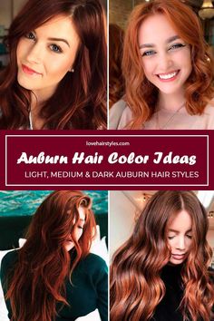 Auburn Hair Colors For Brunettes, Auburn Hair No Bleach, Medium Auburn Red Hair, Best Auburn Hair Dye, Womens Auburn Hair Color, Level 7 Auburn Hair Color, Medium Length Auburn Hair With Bangs, Burnett To Red Hair, Auburn Vs Copper Hair Color