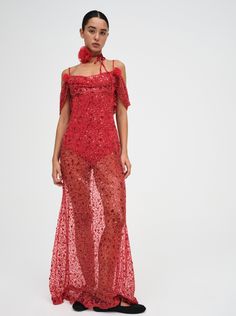 We make enchanting clothing for the vibrant muse unafraid to take risks, forge their own way and embrace a bit of adventure. Long Sheer Red Dress, Maxi Dress Styles, Hamptons Party, Maxi Dress Red, Birthday Fits, Red Lace Dress, Main Event, The Drama, Gorgeous Gowns