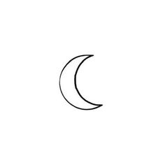 a black and white drawing of a crescent moon on a white background with the word, `