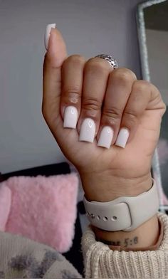 #nails #aesthetic #cute Aesthetic Nails Short White, Toes Aesthetic Nails, Nail Aesthetic, Basic Color Nails, Natural Clean Nails Aesthetic, Doing Nails At Home Aesthetic, Healthy Natural Nails Aesthetic, Neutral Nails Acrylic, Feet Nail Design