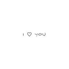 the word i love you written in black ink on a white background with a heart