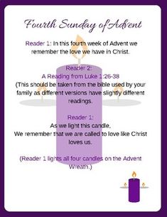 a purple candle with the words truth sunday of adventen on it and an image of a candle