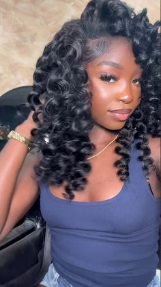 Half Up Half Down Hair Wand Curls, Flip Over Quickweave Wand Curls, Natural Wand Curls, Curly Flipover Quickweave Short, Quickweave Flip Over, Natural Hair Wand Curls Black Women, Loose Deep Quick Weave Hairstyles, Flip Over Wig Black Women, Curly Leave Out Quick Weave