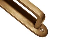 an image of a door handle on a white background that looks like it has been painted gold