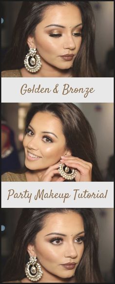 Makeup Looks Indian, Diwali Makeup, Bronzed Makeup Tutorial, Indian Skin Makeup, Makeup For Wedding, Soft Bridal Makeup, Indian Makeup Looks, Party Makeup Tutorial, Bronze Makeup Look