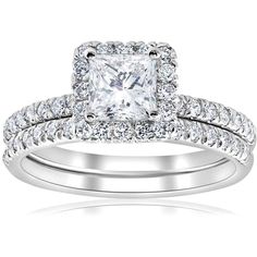 a princess cut diamond engagement ring set