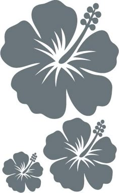 the silhouettes of two flowers are shown in grey and white, with one large flower on