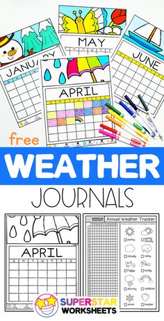 the free printable weather journal for kids to practice their writing and spelling skills with