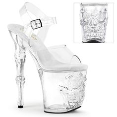 RAPTURE-808 Sandal | Clear Vinyl-Sandals-Pleaser-Clear-8-Vinyl-SEXYSHOES.COM Extreme Heels, Clear Platform Heels, Vegan Heels, Neon Heels, Alternative Shoes, Pleaser Heels, Single Sole Heels, Festival Shoes, Dance Heels