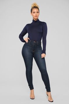 Available In Burgundy, Heather Grey, Khaki, Navy, Rose, And Off White Turtle Neck Long Sleeve 95% Rayon 5% Spandex Imported | Pamela Turtle Neck Long Sleeve Top in Navy Blue size Medium by Fashion Nova High Waist Stretch Tops For Fall, Spring Long Sleeve Fitted Tops, White Turtle Neck, Off White Fashion, Turtle Neck Long Sleeve, غرفة ملابس, Bodysuit Fashion, Cropped Denim Jacket, Navy Fashion