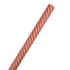 a red and white striped tube on a white background