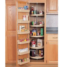 a kitchen pantry filled with lots of food