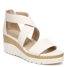 PRICES MAY VARY. Casual sporty sandal for women with platform layered wedge heel and crisscross straps Women's wedge heel sandals with manmade or fabric/manmade upper with an open toe and 2 3/4 inch heel available in medium and wide width All-Thru Comfort: soft foam lining, arch support with memory foam, lightweight and flexible outsole for comfortable all day wear Subtle lug sole casual women's sandals with back zip closure for easy on/off and modern crisscross straps for a classic where- every Wide Width Sandals, Trending Sandals, Ankle Strap Wedges, Footbed Sandals, Womens Sandals Wedges, Strappy Wedges, Naturalizer Shoes, Jelly Sandals, Round Toe Heels