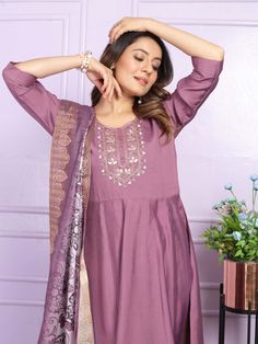 Premium Designer Trendy Nyra Cut Readymade Suit Processing Time : 7 Business Days Work : Hand Work  Fabric:Top : Russian Silk  Bottom : Russian Silk  Dupatta : Soft Silk Color:Top : Purple Bottom : Purple Dupatta : Purple Nyra Cut, Purple Dupatta, Salwar Kameez Mens, Silk Pant Suit, Patiyala Dress, Purple Bottom, Sharara Suits, Lehenga Suit, Churidar Suits