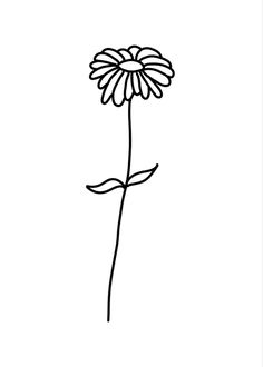 a black and white drawing of a flower