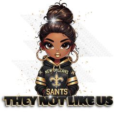 Show your team spirit with the They Not Like Us New Orleans Saints Design! This unique digital design features a stylish girl rocking a Saints hoodie, bold gold earrings, and a trendy messy updo bun--perfect for die-hard Saints fans who know there's no team like theirs. Whether you're creating custom apparel, tumblers, or other fan gear, this design lets you celebrate game day in true New Orleans style. Ideal for adding a personal touch to your Saints merch, this design is ready for you to custo New Orleans Saints Nails, Messy Updo Bun, New Orleans Saints Svg, Saint Coloring, New Orleans Saints Logo, Updo Bun, New Orleans Style, Quiet Storm, Saints Football